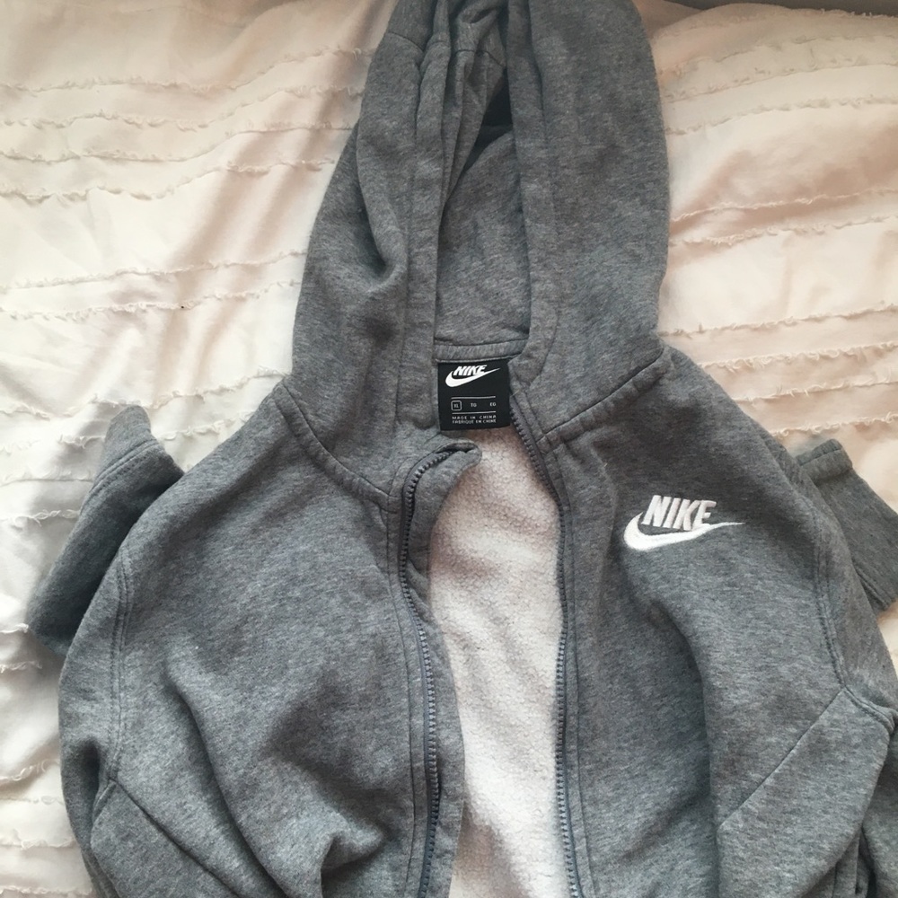 Nike lined zip up hoodie
